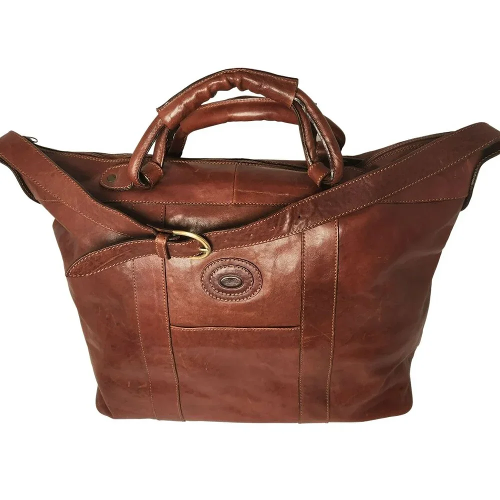 Vintage BiBi Firenze Italian Full Grain Super Soft Leather Travel Bag Duffle Bag